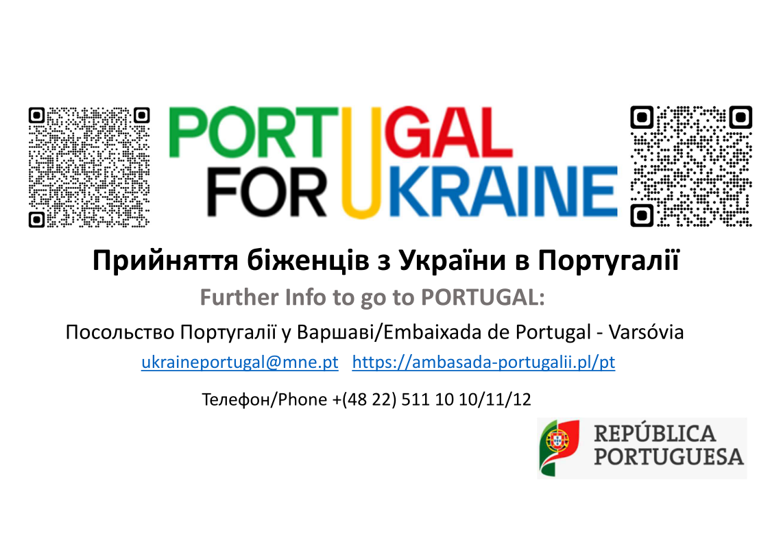 Plakat - Portugalia dla Ukrainy - UA - wersja w języku ukraińskim