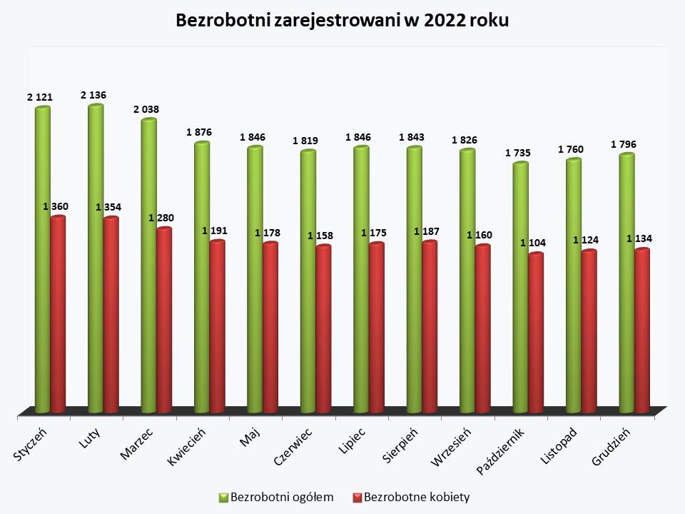 Bezrobotni ogółem 2022